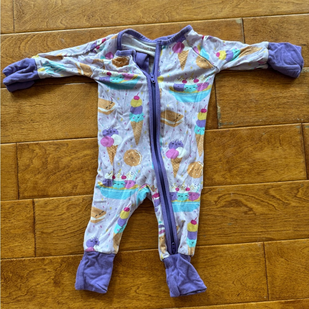 Little Sleepies Purple Ice Cream Print Kids zippy